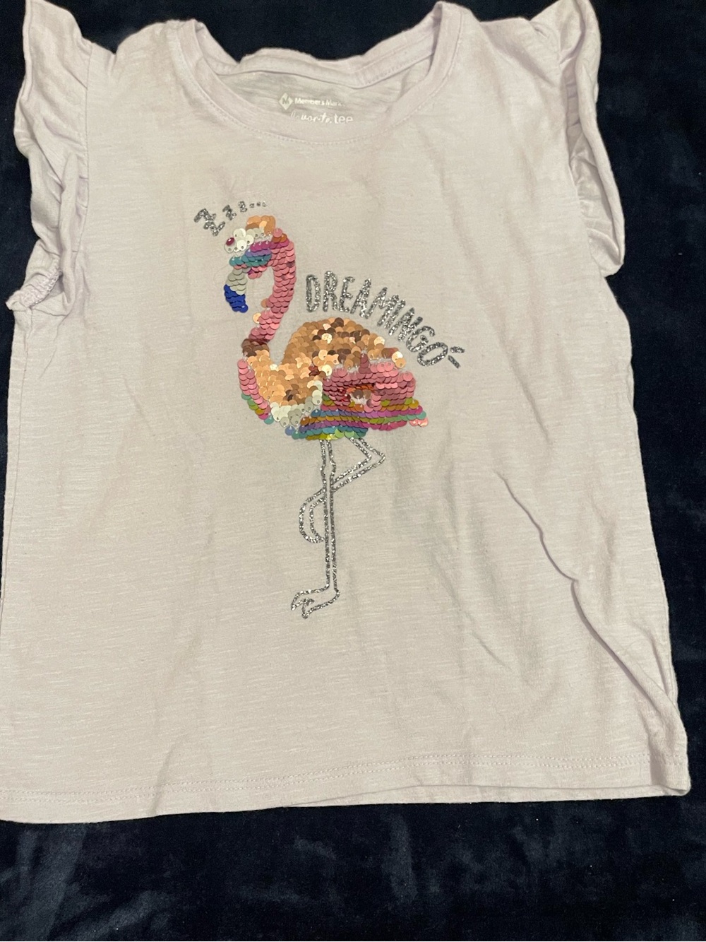Girls' Light Pink Sequin Flamingo Tank - Dreaming Graphic
